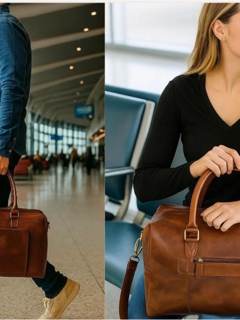 Texan Bull Classic Oil-Pull-up Cow Leather Travel Duffel Bag for men and Women